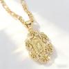 14K Gold Plated Zirconia Flower Pendant Necklace - European & American Style, Personalized Fashion Accessory