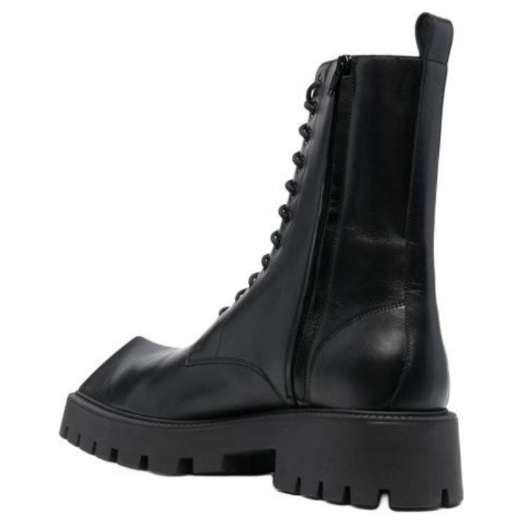 Balenciaga Rhino 25mm Lace Up Boots 'Black Smooth Calfskin' 712638WBB501000