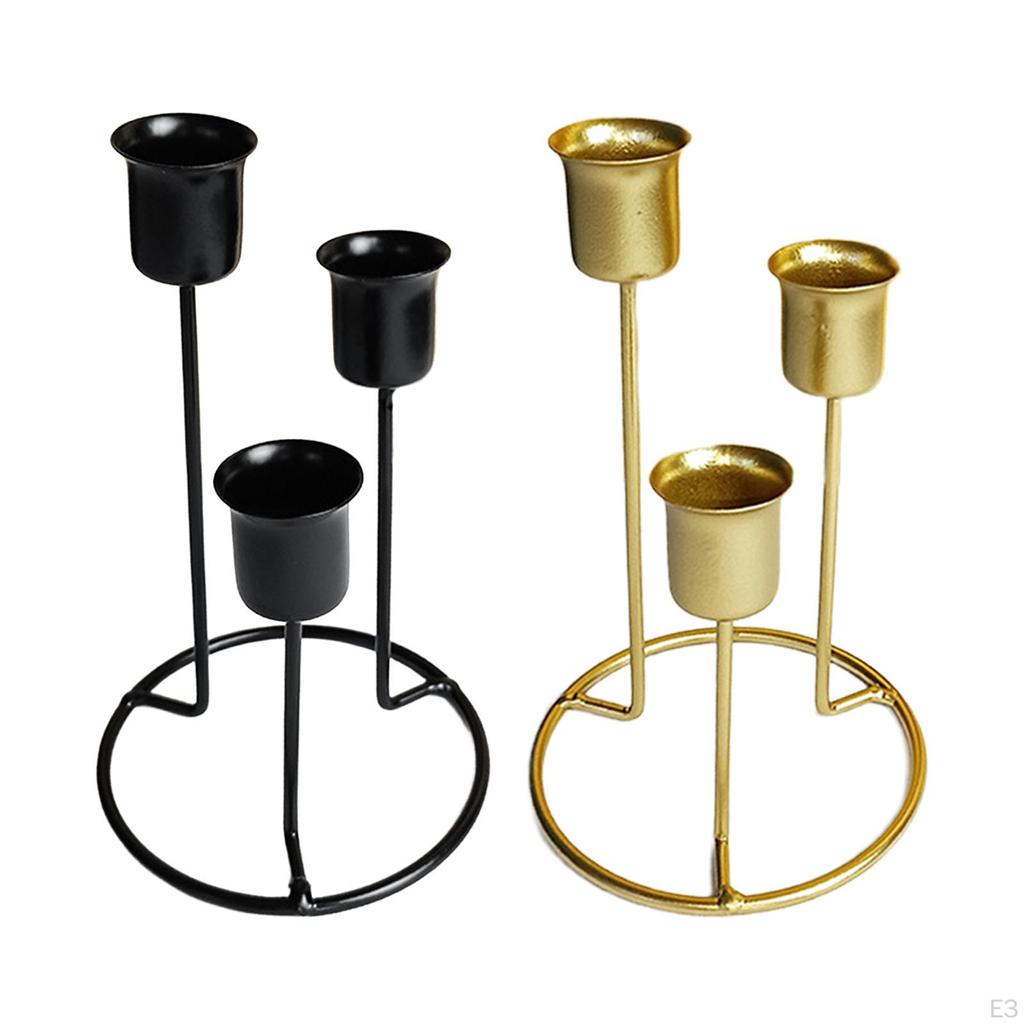 Taper Candle Candlestick Set of 3 Candelabra for Fireplace Halloween Centerpieces