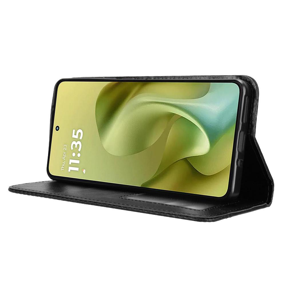 For Motorola Moto G86 Power 5G Leather Case Wallet Stand Retro Texture Phone Cover