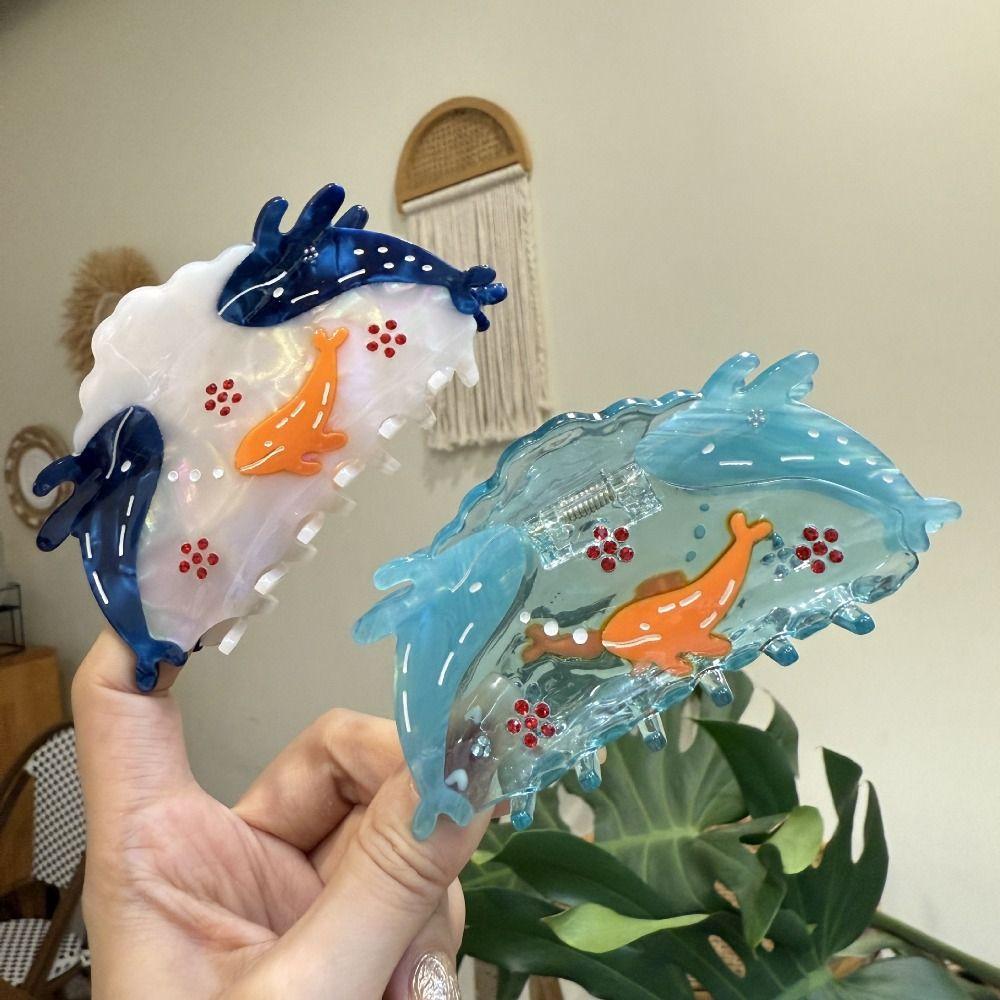 Hairpin Blue Whale Hair Claw Hair Clip Acetic Acid Shark Clip Sweet Ocean Fish Hair Grab  Girls