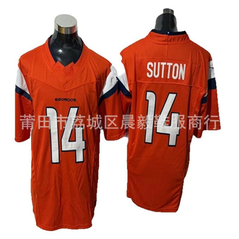 Camiseta Bordada Personalizada NFL Denver Broncos para Hombre - 10 7 15 14 15 Uniforme de Fútbol Estilo Oficial