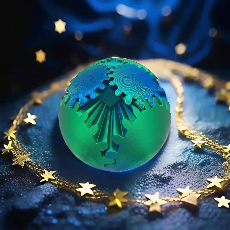 3D Printed Gear Ball Spin Ball Or Cube Fidget Toy,Gear Ball Pop Fidget Toy,Gear Toy For Stress And Anxiety Relaxing,Gear Sphere