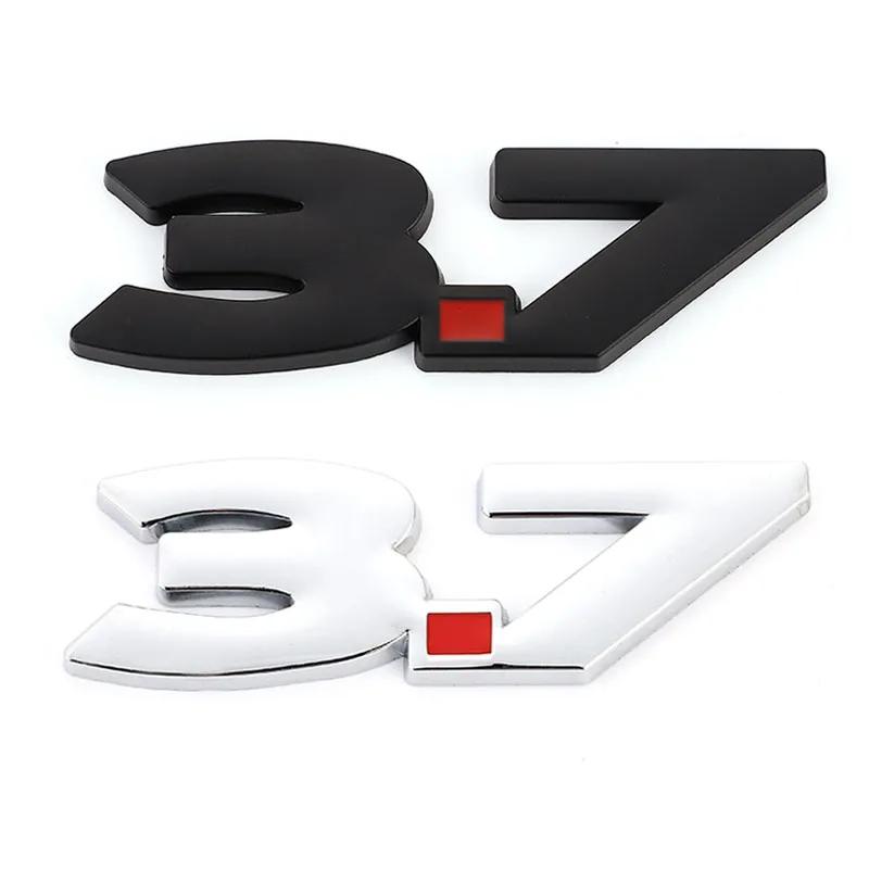 3D Metal 3.7 Logo Car Sticker Auto Grille Badge Trunk Decals for Infiniti Q50 Q50S Q50L G37 Q30 QX60 Q70 G25 QX70 FX35 FX37