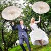 60CM White Paper Parasol Umbrella for Wedding Party DIY Painting Bamboo Umbrellas for Bridal Shower Centerpieces Photo Props