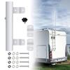 Vehicle Flagpole Bracket for Displays, Tubular Mount with Backing Plates and Hardware for Recreational Vehicles