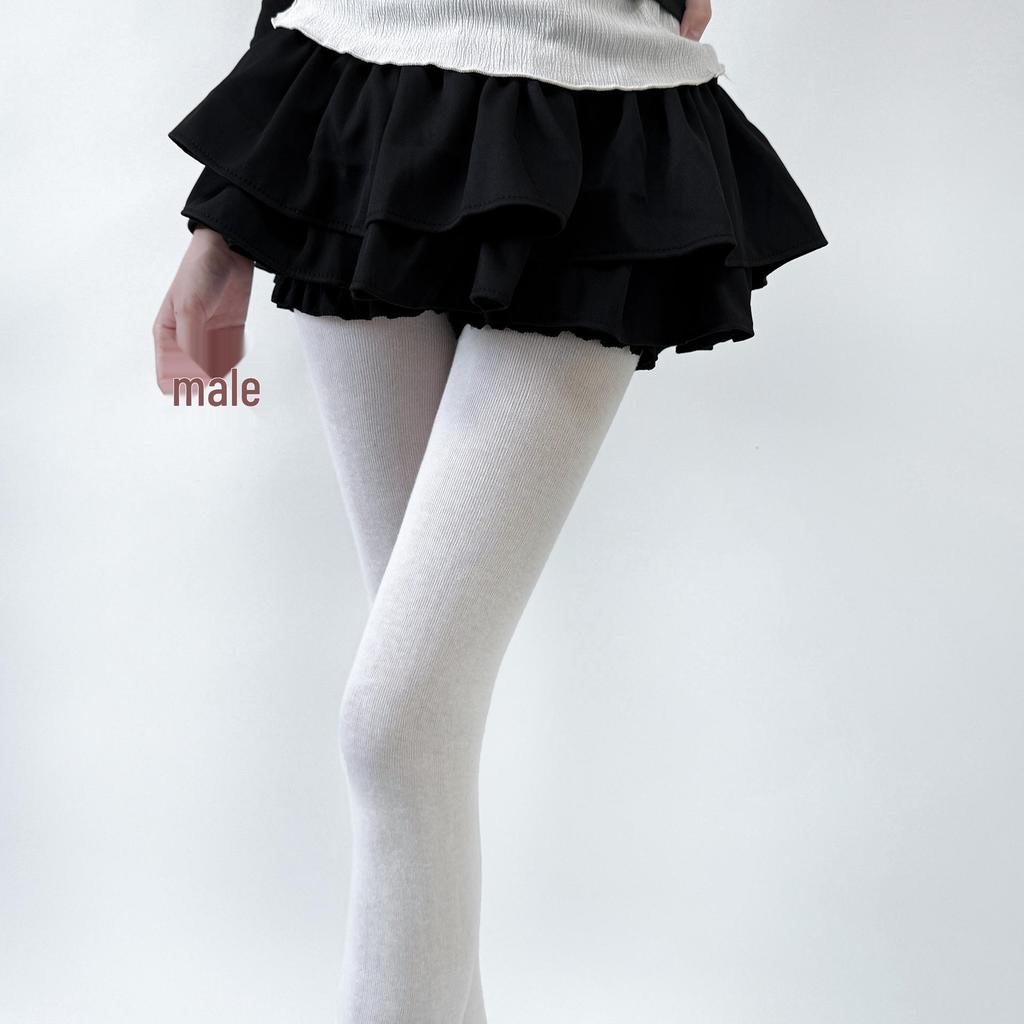 Women's Gray Sheer Thin Leggings - Spring/Summer Solid Color Cotton Knit Tights