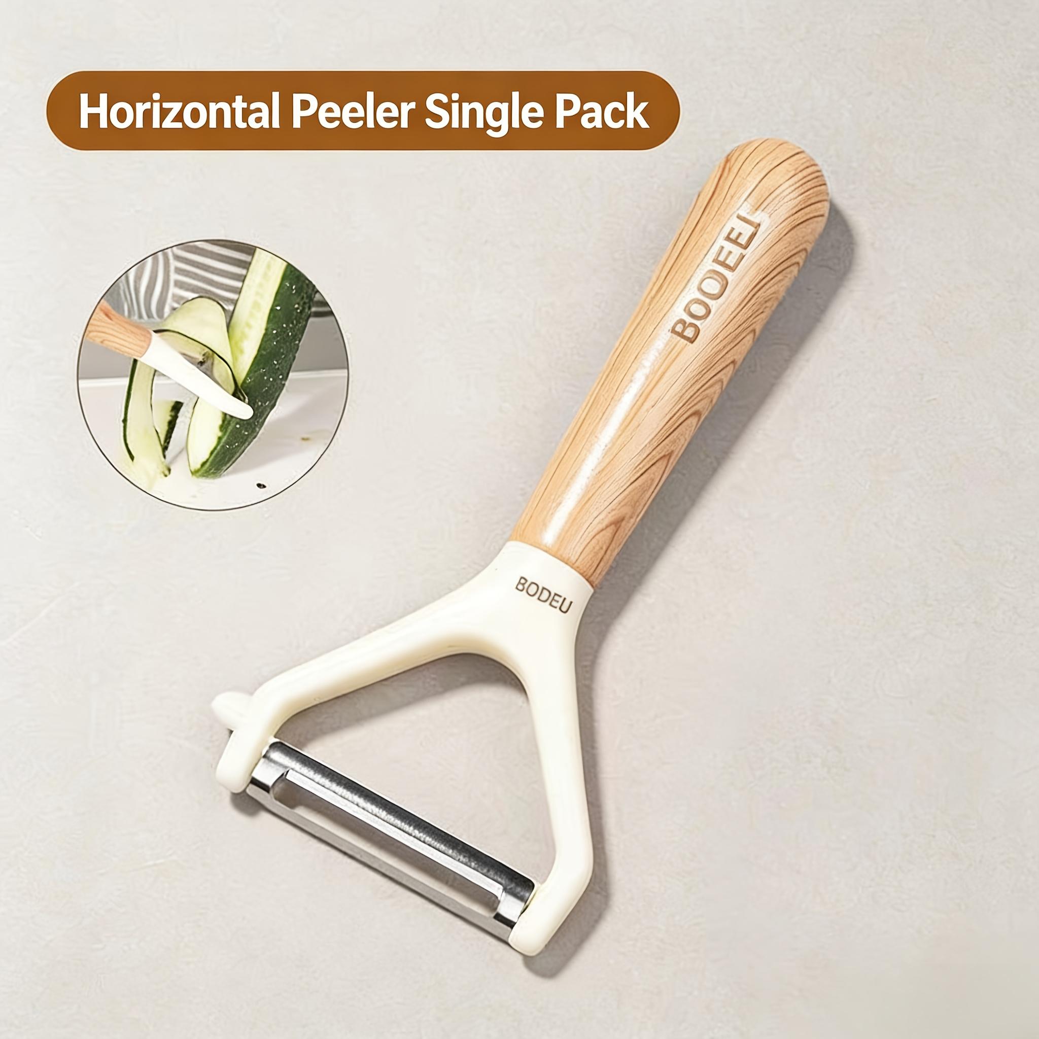 

BODES Y Peeling knife - Horizontal and vertical dual design 4.5Centimeter sharp blade Ergonomic wooden handle Suitable for fruits and [Natural wood color handl