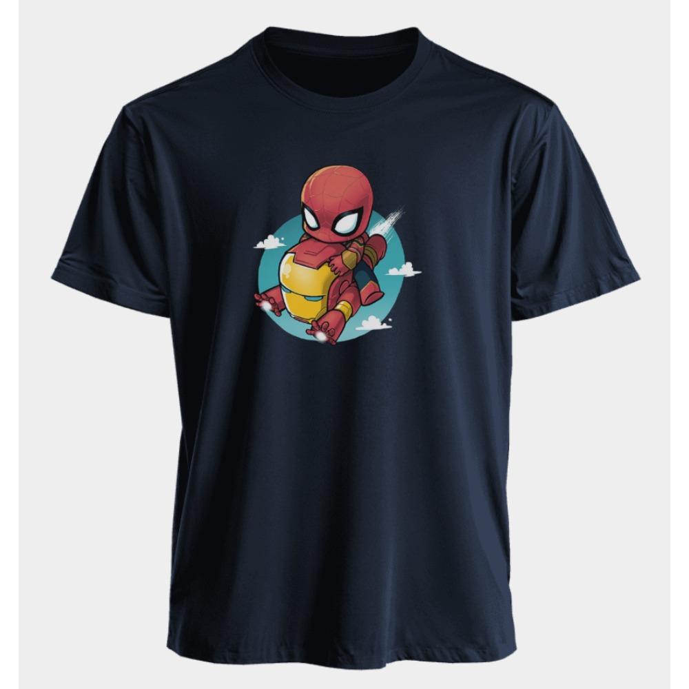 Men's and Women's T-shirts-Man Iron Man Summer American Style Spring and Autumn Sports Fitness Short Sleeves