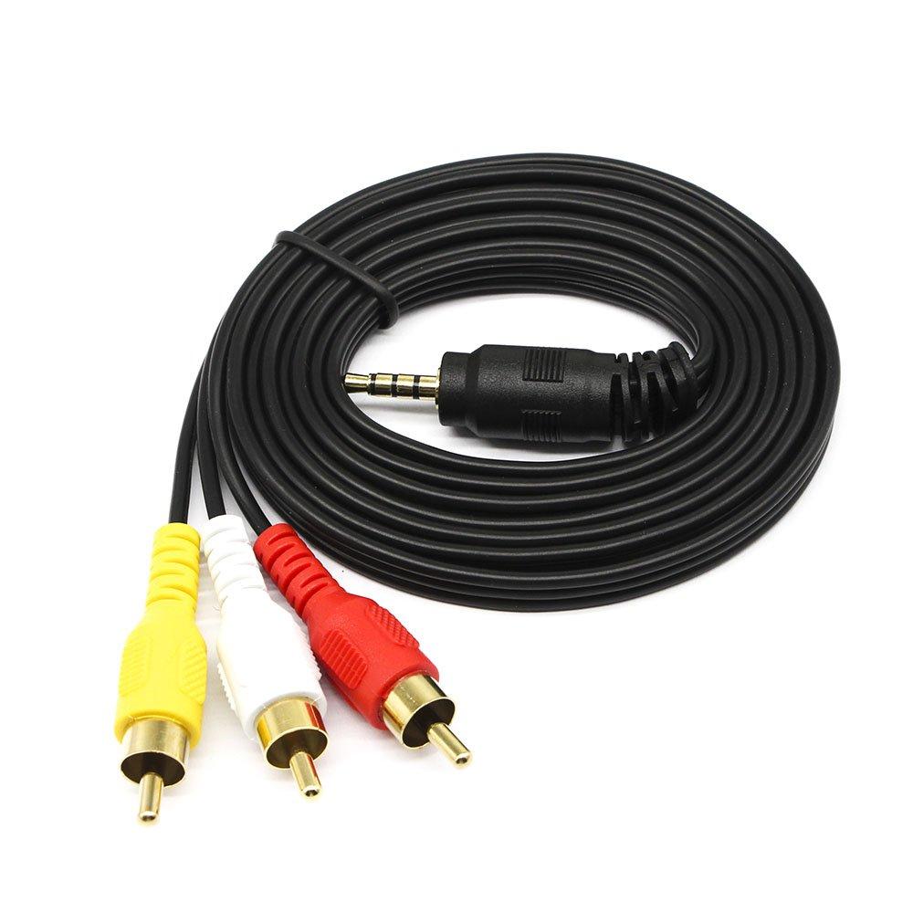 To RCA Stereo Audio Video Male AUX Cable To 3 RCA Male Plug RCA AV Camcorder Video Cable Straight Head 3.5mm 3.5mm (3.5 1.5m)