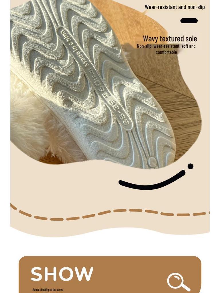 2025 Cute Tongue-Out Puppy Faux Fur Bag & Slippers - Thick-Soled, Warm, Non-Slip Cotton Shoes for Men & Women (Autumn/Winter)