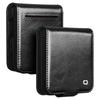 Capa para Samsung Galaxy Z Flip7 5G com suporte em couro legítimo de vaca e porta-cartões.