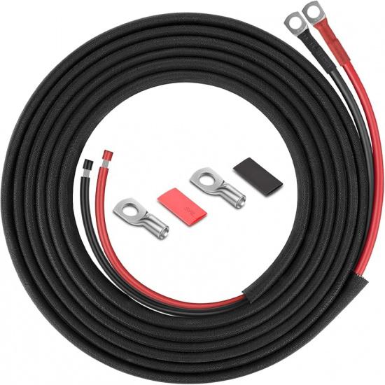 8 Gauge Battery Cable, 8 AWG Battery Cable Connect Battery and Charge Controller for Solar Panel Automotive RV Motorcycle Marine (8AWG 8FT)