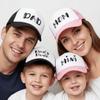 DAD MOM MINI Printed Family Baseball Cap Washed Cotton Mesh Baseball Hats  For Mom Dad Kids