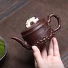 Chinese Tradition Yixing Purple Clay Teapot Hand-carved Bamboo Stone Tea Pot Handmade Beauty Kettle Zisha Tea Set Teaware 230ml