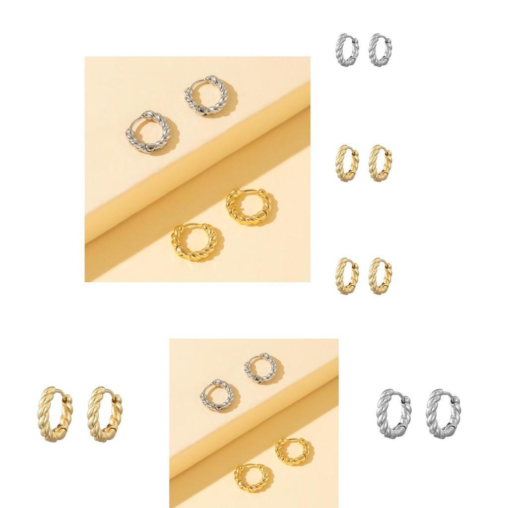 Trendy Geometric Copper Earrings Chic Minimalist Fashion Jewelry For Women