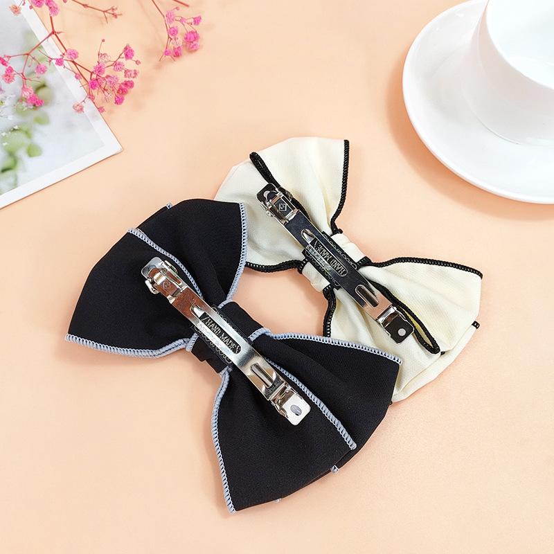 13*10cm Damen Haarspange Schleifen Koreanische Weiße Schwarze Haarspange Schleifen für Dame Mädchen Pferdeschwanz Haarstyling Zubehör