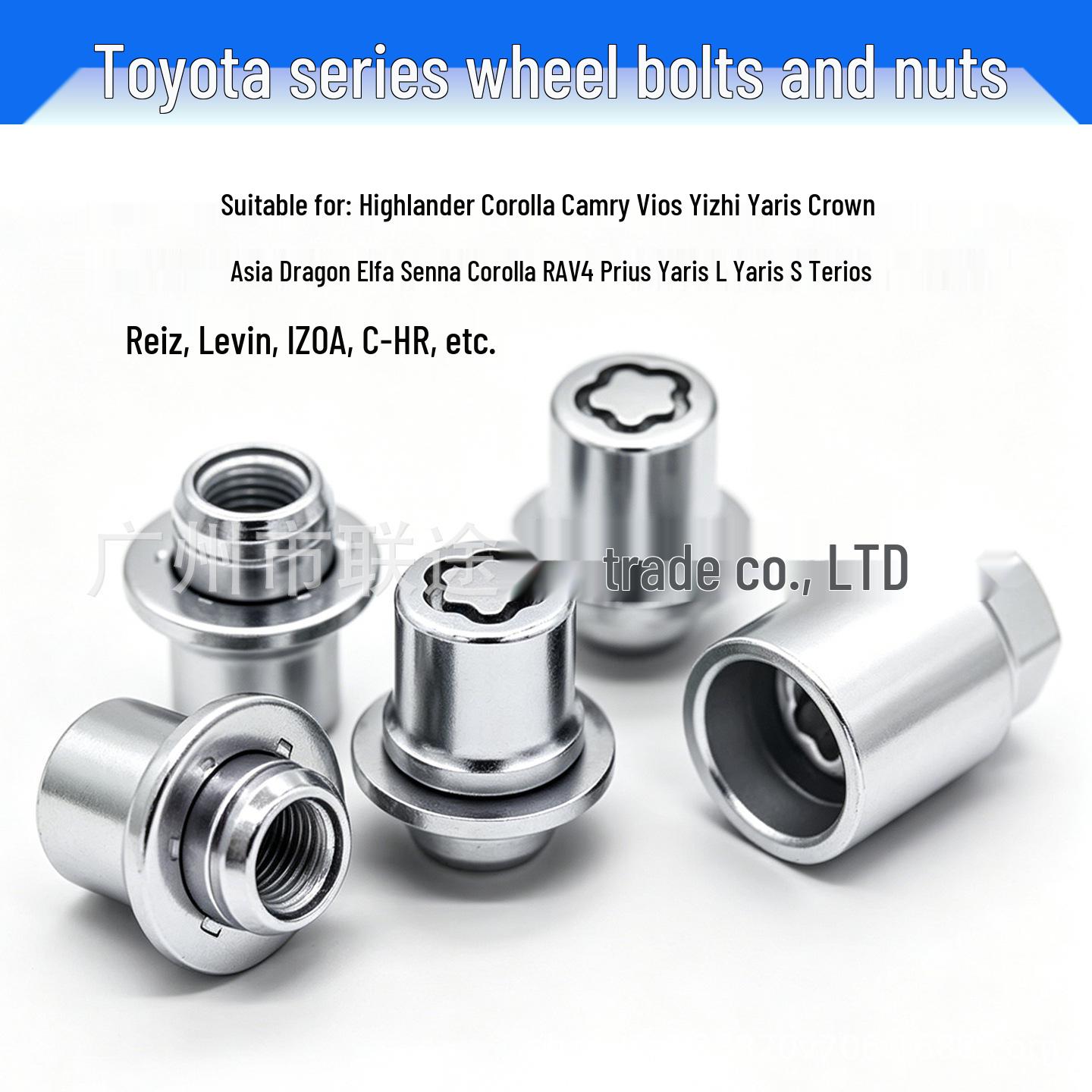 Anti-Theft Wheel Nuts for Toyota Yaris, Corolla, Highlander, Camry, RAV4