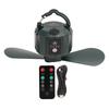 Tent Ceiling Fan Outdoor Portable Double Blade Fan Camping USB Light Electric Fan Green 10400mAh
