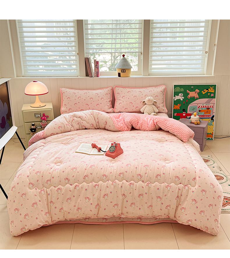 Sleeping Cloud Sensation Double Layer Yarn Ins Girl Heart Cute Series Thick Bean Bed Cover