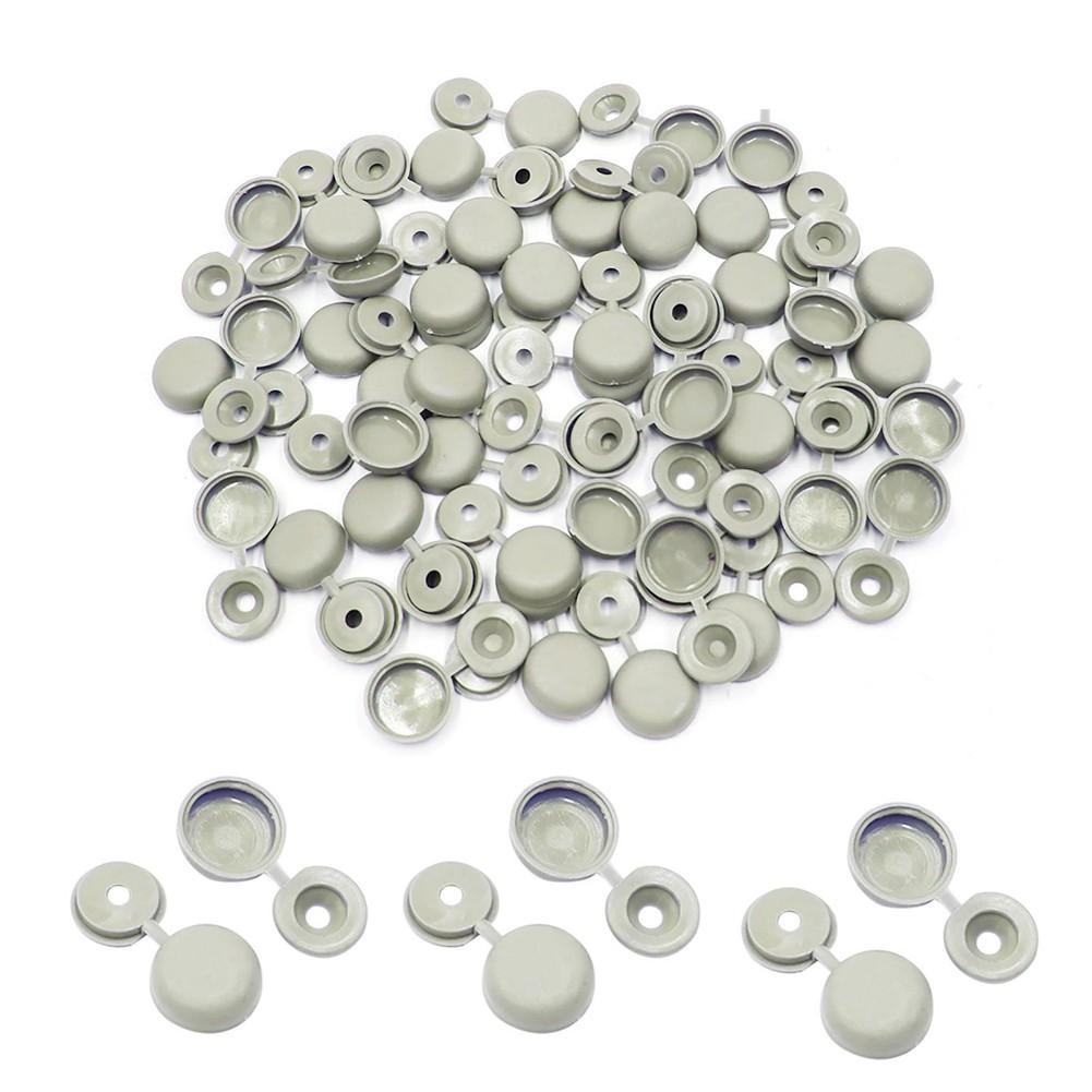 Screw Hinged Screw Cover 4mm 50pcs Fold Cover For Auto Car Decor Gray Hinged