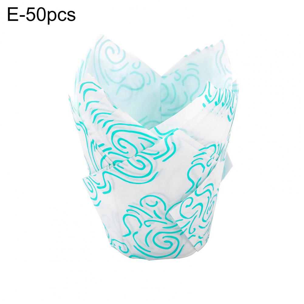 

Чашка для мафінів у формі квітки тюльпана, 50 шт. DIY, маслостійкий папір, термостійкий вкладиш для кексів, помічник у випічці