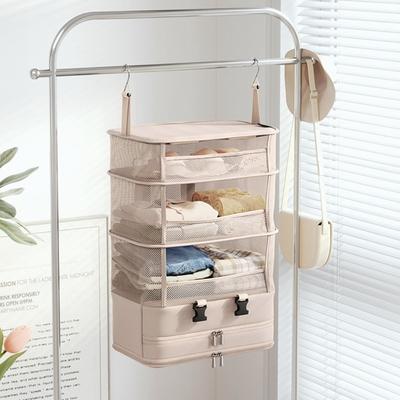 Sac de rangement pour vêtements de voyage grande capacité Pliable Facile à transporter Sac suspendu pour armoire Sac de rangement multifonctionnel pour vêtements