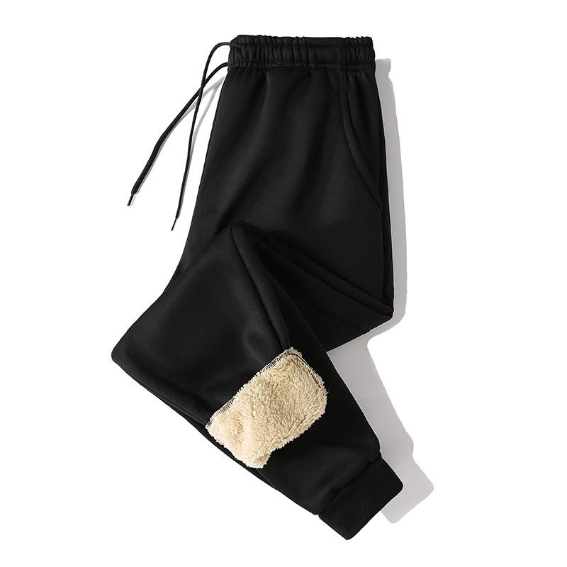 Thickened Lamb Wool Pants Men's Imitation Cotton Tied Feet Large Size Thermal Casual Sports Trousers