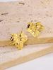 Light luxury earrings temperament niche design feeling maple leaf earrings titanium steel plated 11k gold Internet celebrity electroplated earrings