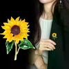 Stylish Unique Sunflower Brooch For Women Elegant Flower Corsage Wedding Party Daily Clothing Jewelry Accessories Gift