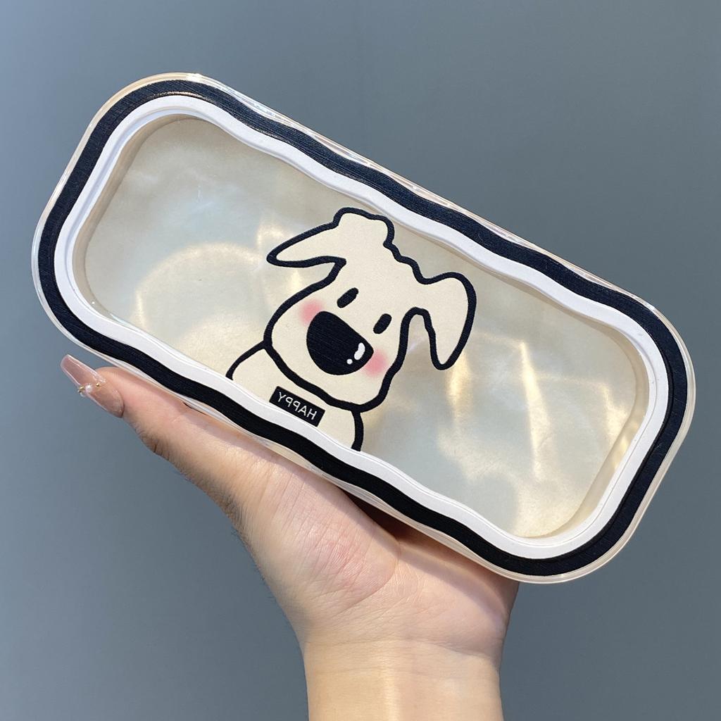 Minimalist Floral Bow Wavy Eyeglass Case,Creative Personalized Glasses Storage Box, Butterfly Kitty Eyewear Holder For Students