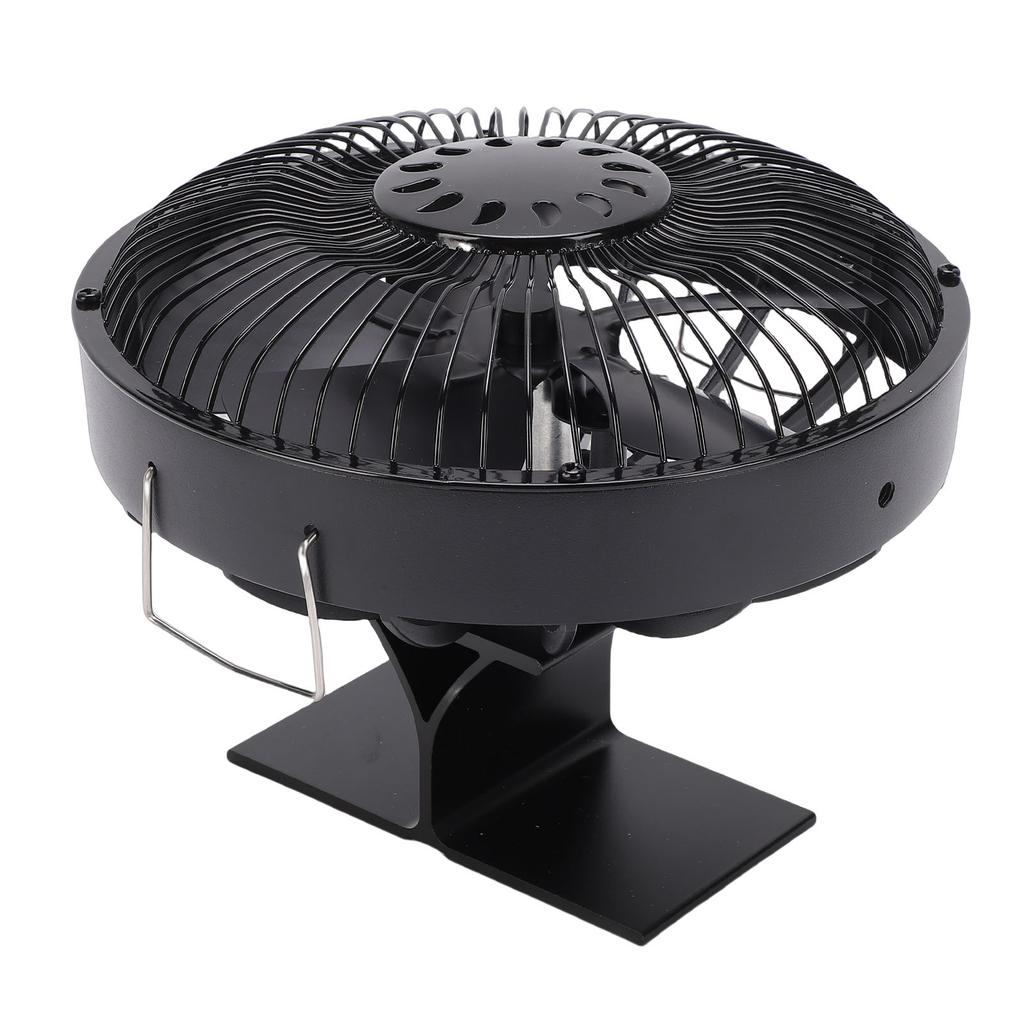 Heat Powered Fireplace Fan Quiet Round Aluminum Alloy Wood Stove Fan for Fireplace Wood Log Burning Stove