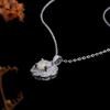 Elegant Flower Shape Clasp Ring Earrings Pendant Necklace Set Natural Opal S925 Silver Fine Jewelry for Women's Banquet Gifts