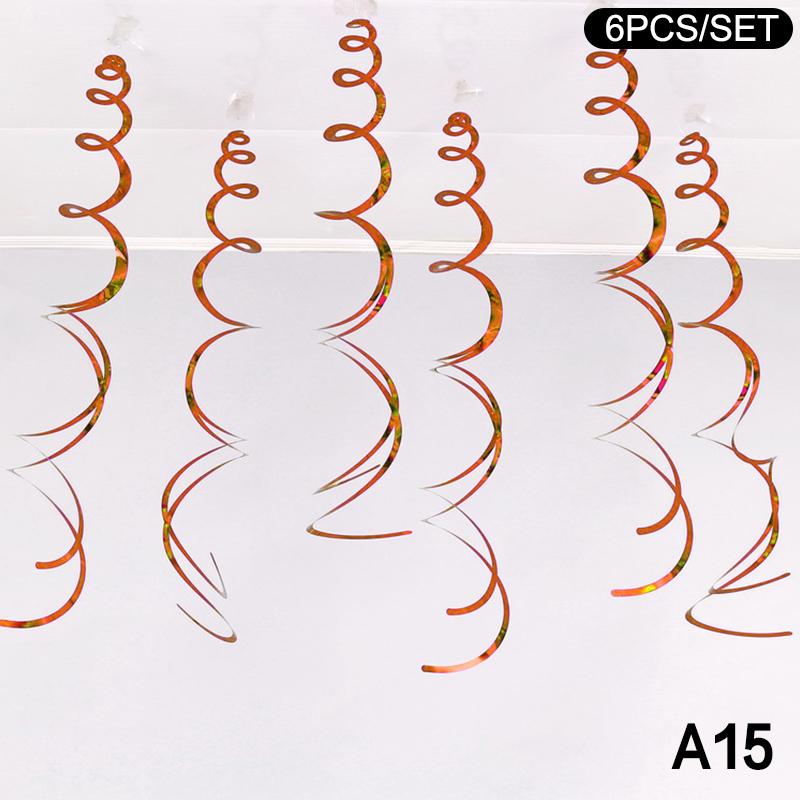 6Pcs Spiral Pendant Dangling Swirls Metallic Ceiling Hanging Streamers Ornament Christmas Wedding Birthday Balloons Decorations