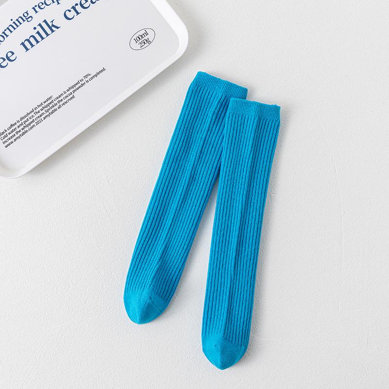 Kinder Kniestrümpfe im koreanischen Stil, einfarbig, Frottee - Mittel & Groß Mädchen Geruchsresistent, Atmungsaktiv