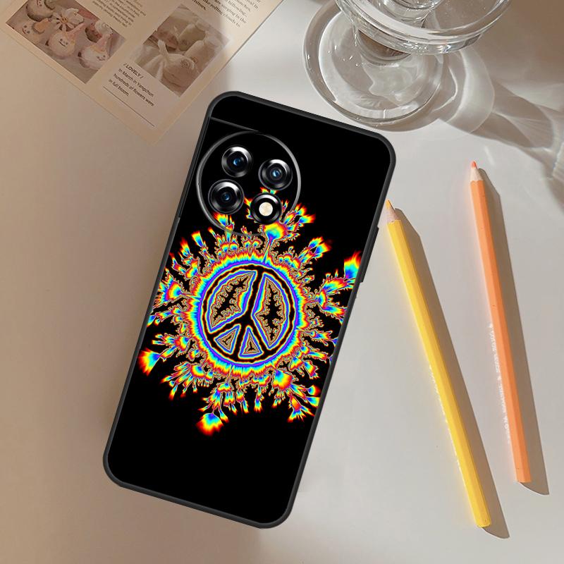 Psychedelic Art Peace Funda For OnePlus 12 12R 13 R 11 9 10 Pro 8T 9RT 10T OnePlus Nord 4 CE 2 3 Lite N20 N30 Case