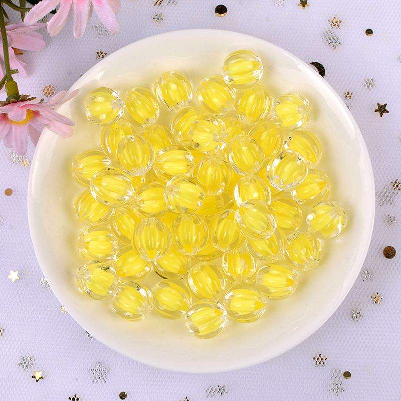Acrylic Pumpkin Beads: 10mm Loose Beads for DIY Bracelets - New 2024 Style