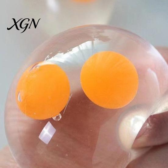 צעצוע כדוריק Yolk Squeeze מ-TPR 1/2/3 יחידות ביצה שקופה צעצוע חרדה חינוכי יחיד כפול אנטי-חרדה פידג'ט רך מתיח כדור לחץ מתנות למסיבה סנסורי