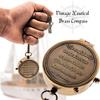 Nautical Compass Go Confidently In The Direction of Your Dreams, Poem Engrave Solid Brass Navigational Marine Compass with Wooden Box