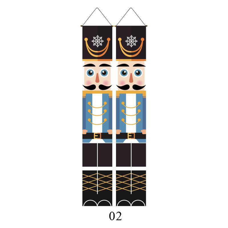 Elegant Nutcracker Christmas Decoration Hanging Door Banner Soldier Character Porch Sign