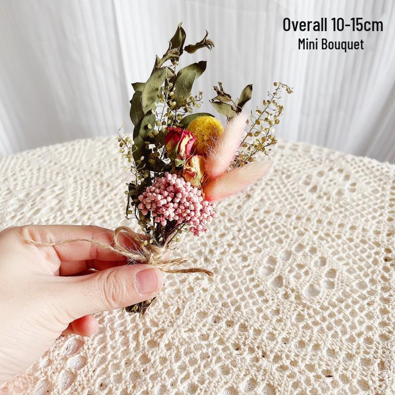 Mini Dried Flower Bouquet: Natural Air-Preserved Flowers Gift Box for DIY Decor and Handmade Ornaments.