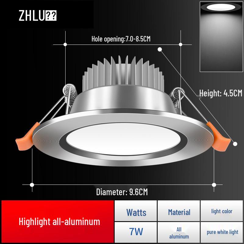 1294-inch Recessed Downlight Ceiling Spotlight for Living Room - 18" Full Aluminum