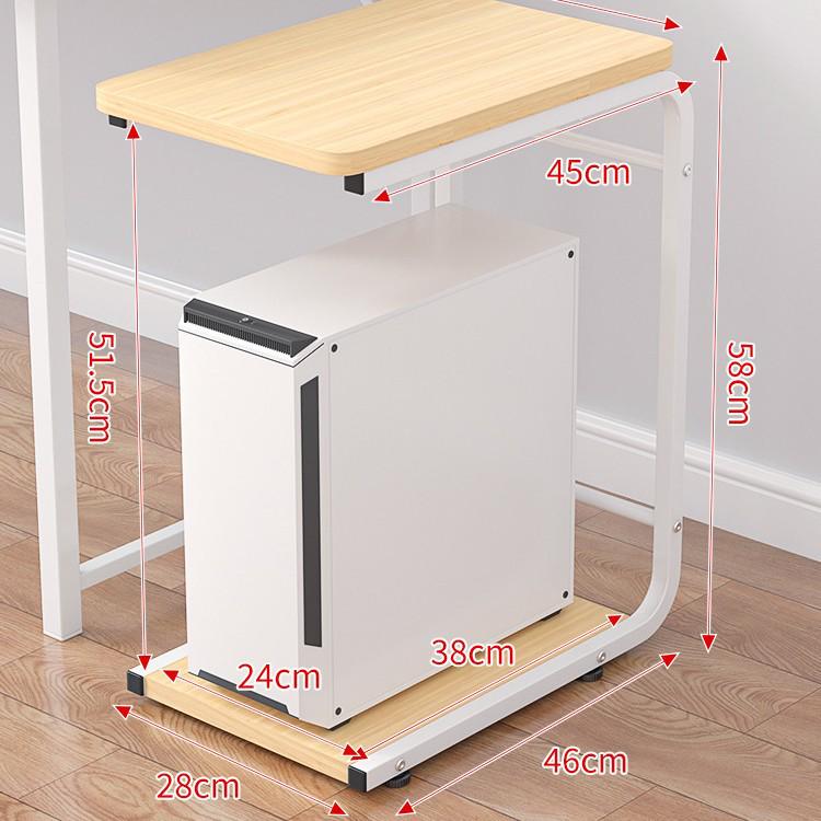 Rolling Desktop Computer Stand with Storage and Printer Shelf