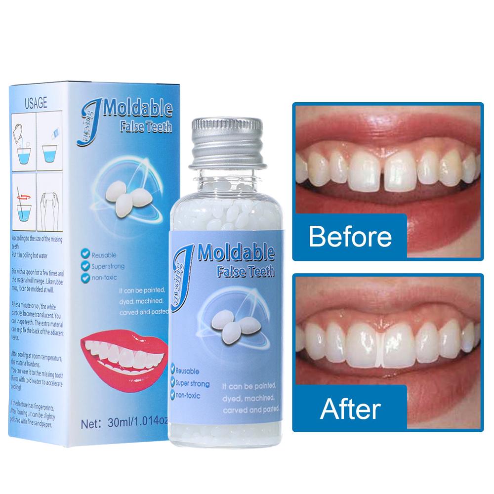 60ml Resin Tooth Repair Granules Moldable Temporary Filling Gaps Broken Teeth Makeup Denture Adhesive Falseteeth Solid Glue