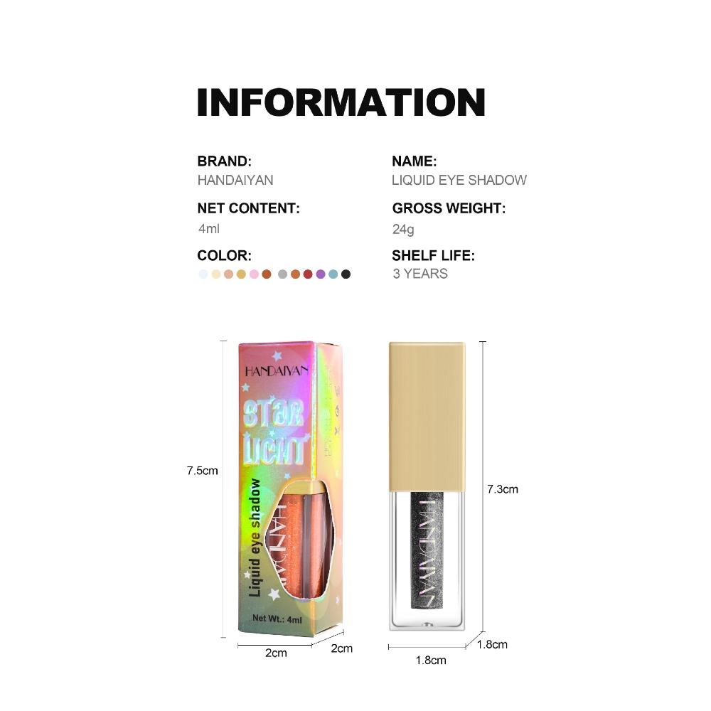 HANDAIYAN Fard de ochi lichid Pearl Light Liquid 12 culori Mermaid Ji Ji Soluție fină europeană și americană pentru fard de pleoape