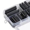 66 Stück IC-Chip-Sockel Isolierter Kunststoff Flachstift IC Sortimentskit Schaltungskomponenten 6P bis 28P