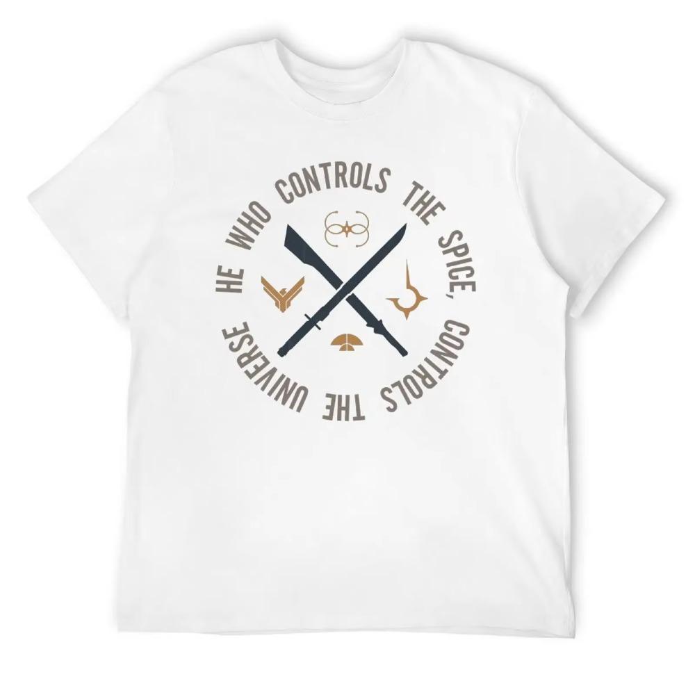 Who Controls The Spice Essential For Sale T-shirt Harajuku Motion T-shirts Graphic Fitness Humor Graphic USA Size