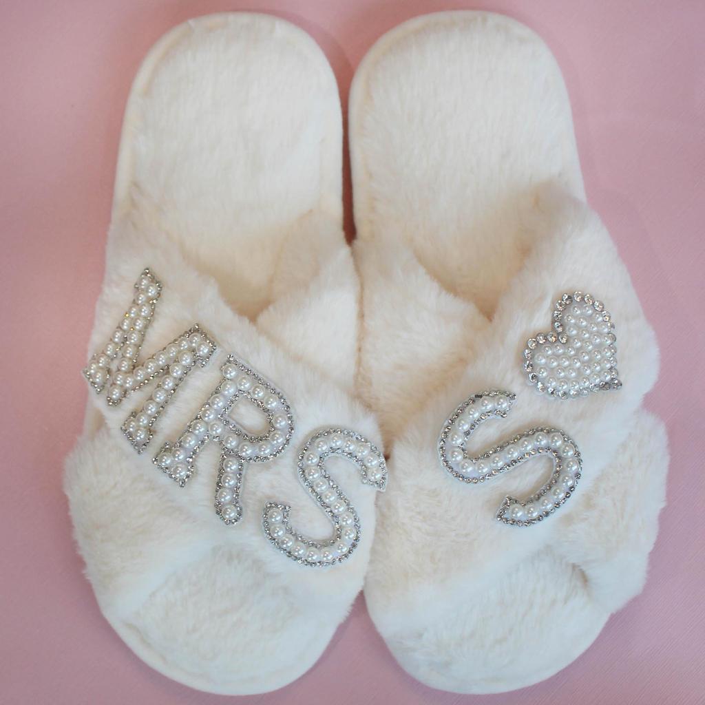 Women's Plush Velvet Furry Wedding Indoor Slippers
