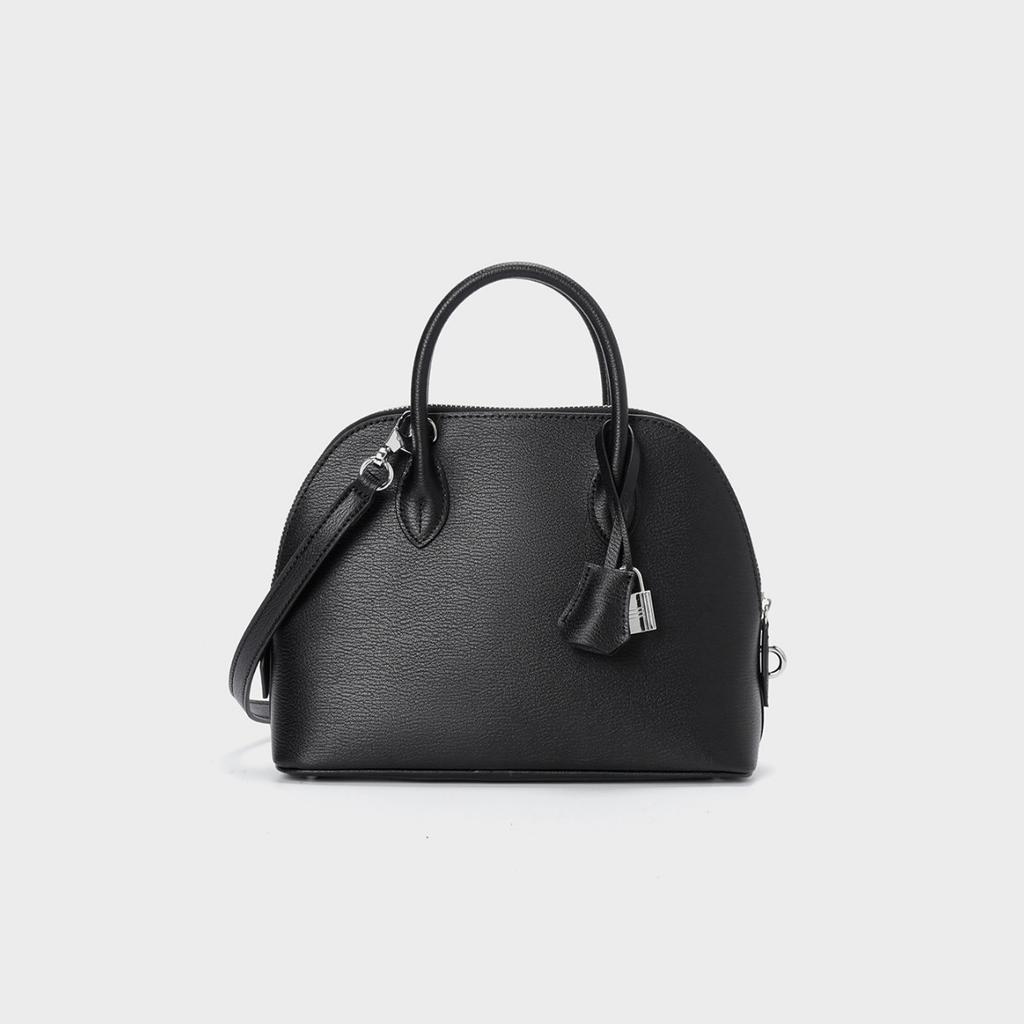 Leather shell bag women's new spring and summer light luxury high-end niche tote bag crossbody bowling bag