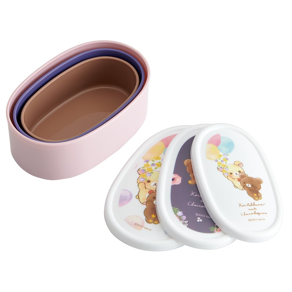 Skater Bento Sealable Storage Set of Korilakkuma Koguma Made In 860ml Box, Containers, Containers, 3, & Designs, Japan, (SRS3SAG-A)